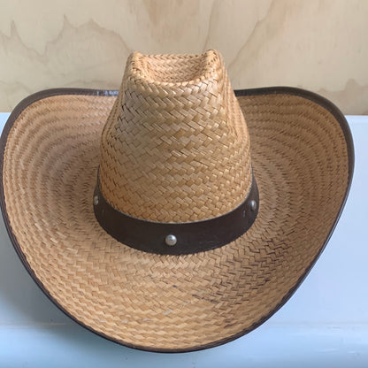 Brown Trimmed Straw Hat