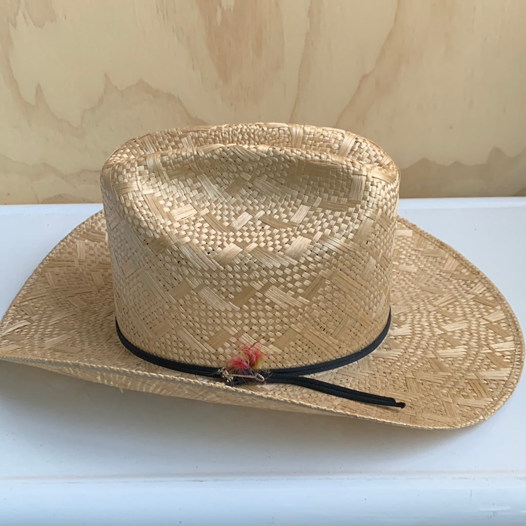 Stetson Straw Hat with Black Tie