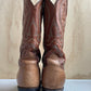 Lucchese Two Tone Brown Leather Boots