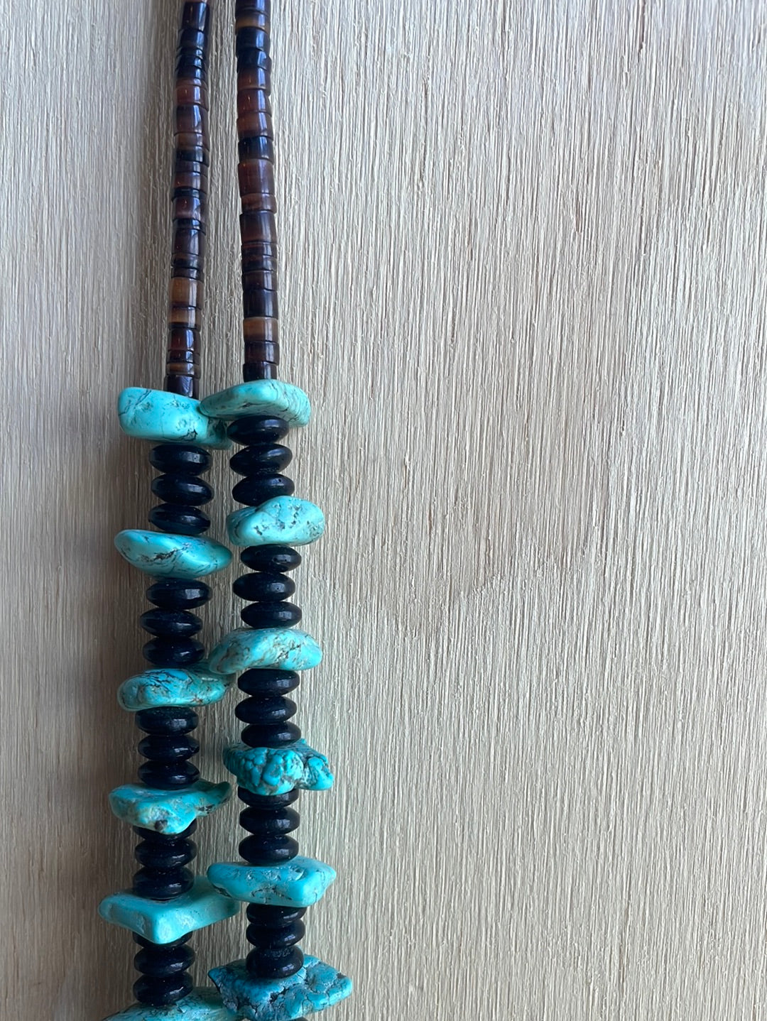 Turquoise, Onyx and Heishi Bead Necklace