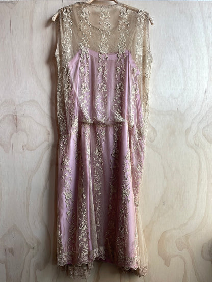 Pink and Cream Lace Dress