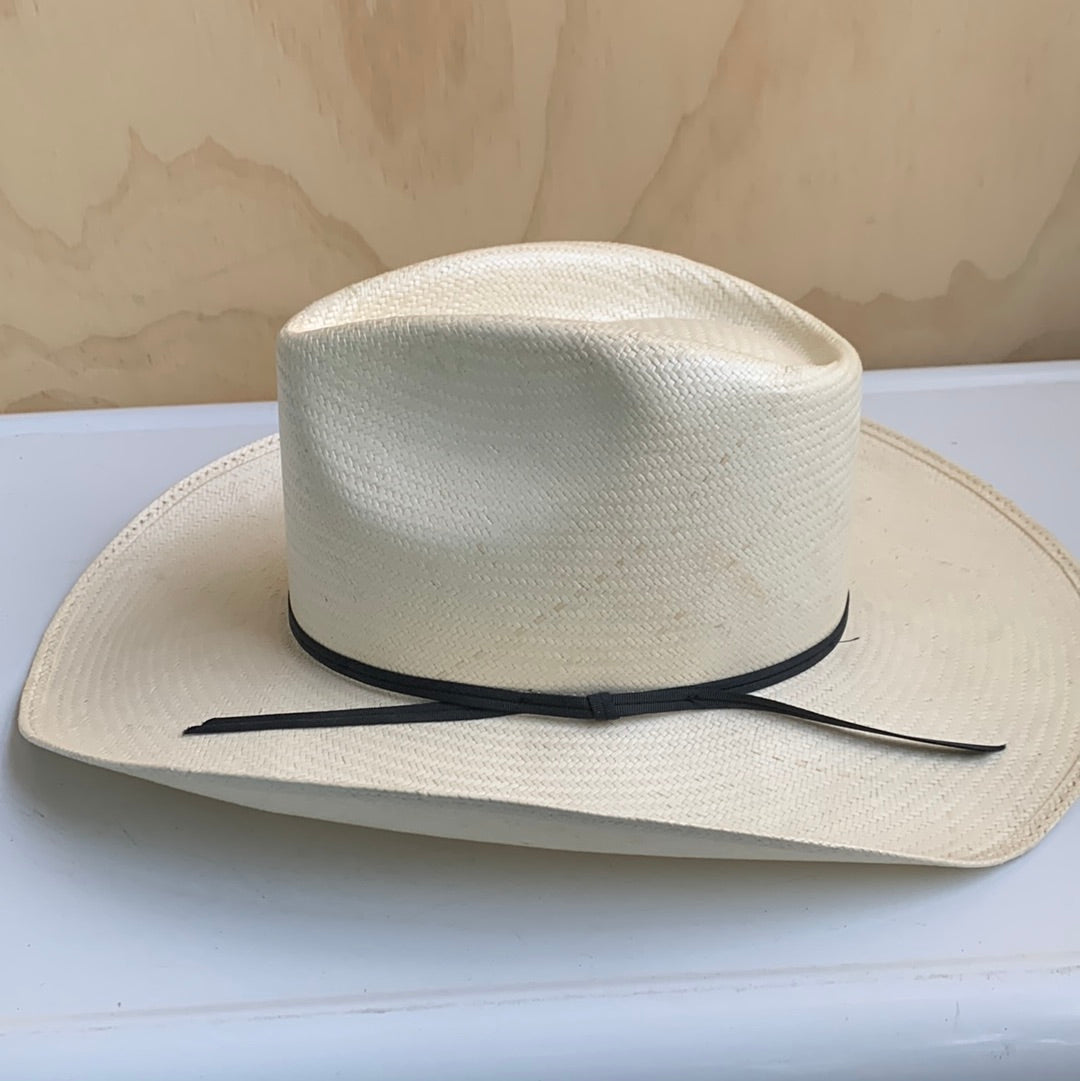 Light Straw Hat with Black Tie