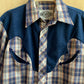 Plaid Western shirt with navy details