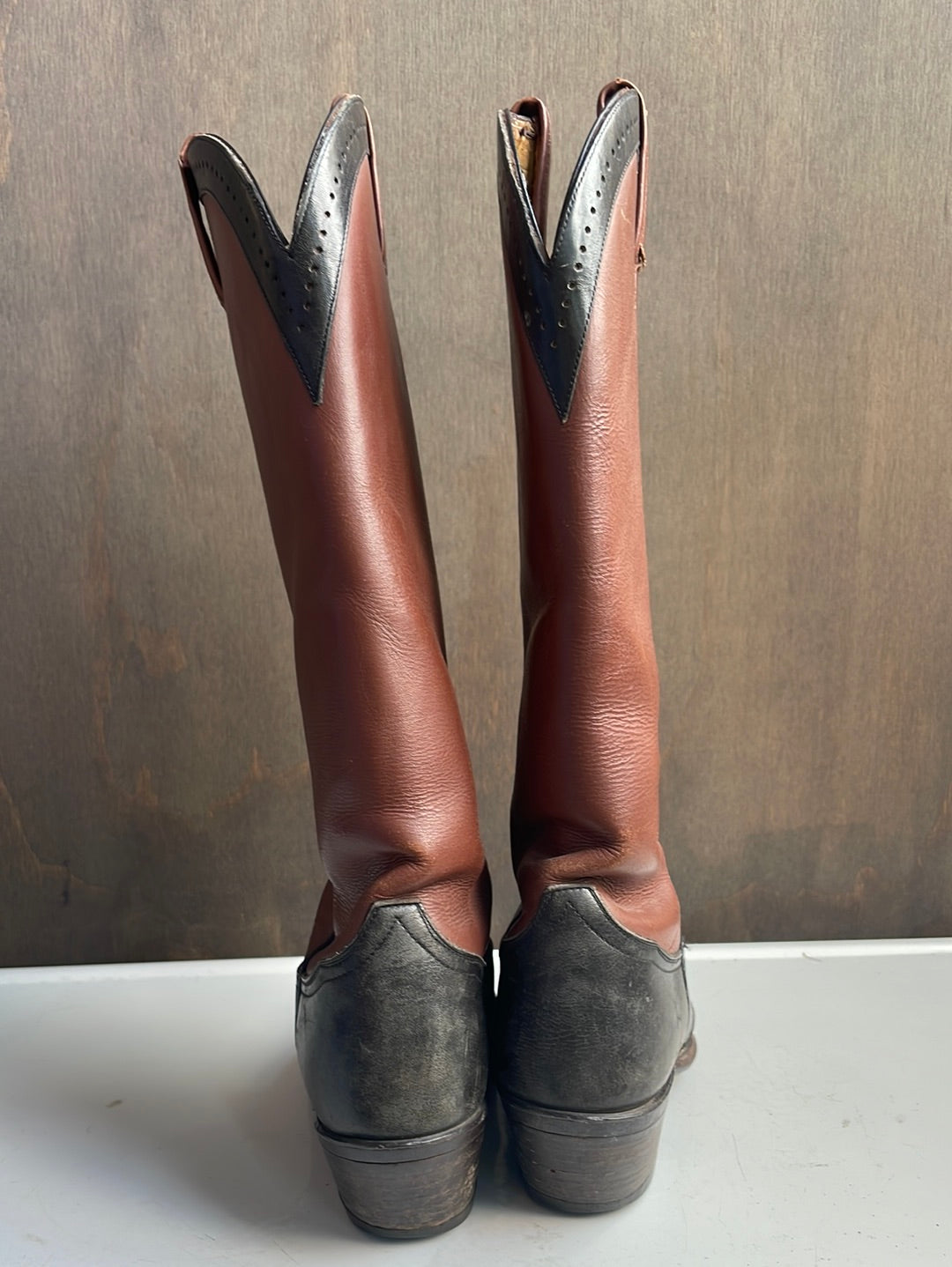 Tony Lama Brown and Black Leather Boots