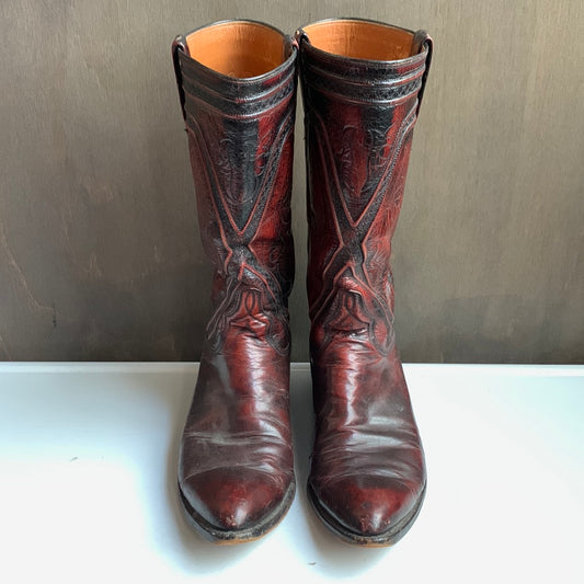 Lucchese dark red western boot