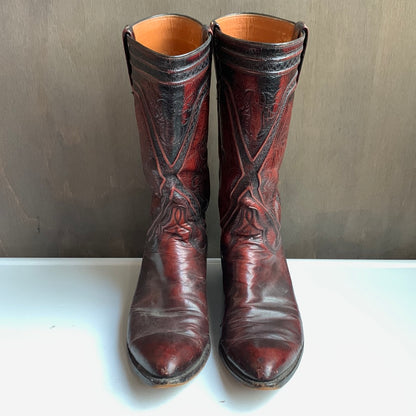 Lucchese Burgundy Western Boot