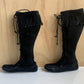 Minnetonka black suede lace up boots