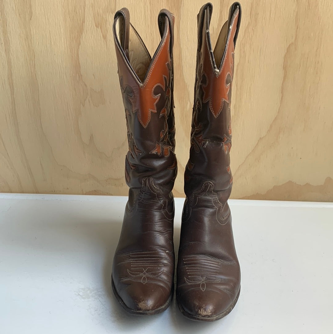 Justin brown & orange western boot