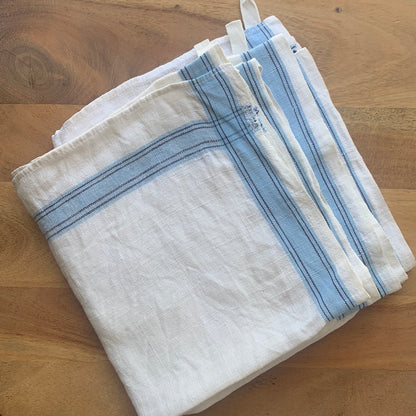 Light blue trimmed dish towels (3)