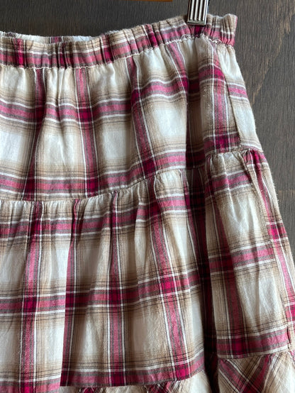 Red and Brown Plaid Skirt