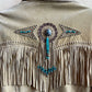 Scully Fringe Leather Jacket with Turquoise beads