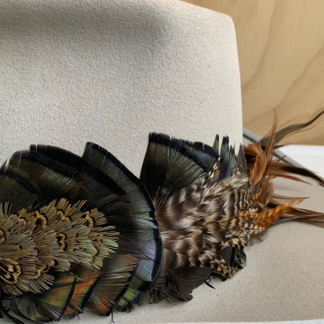 Stetson dress hat with feather band