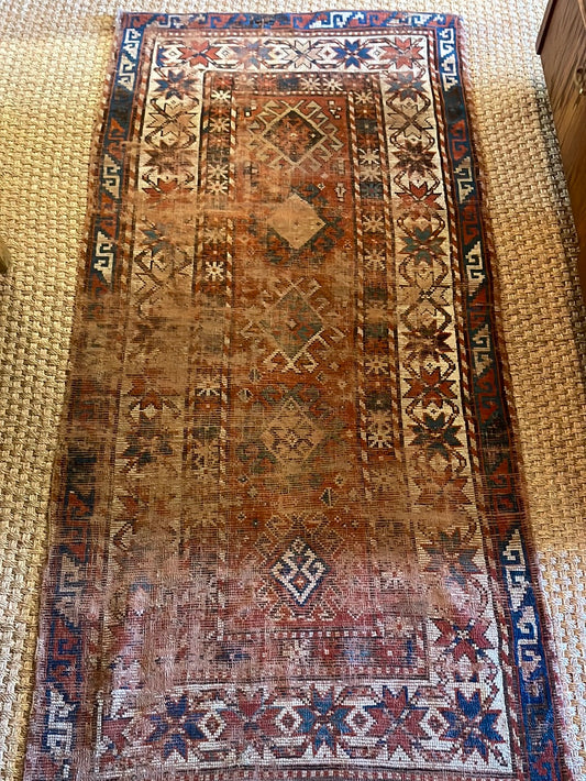 Red, White, Blue Geometric Turkish Runner