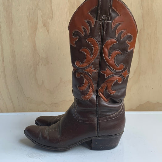 Justin brown & orange western boot