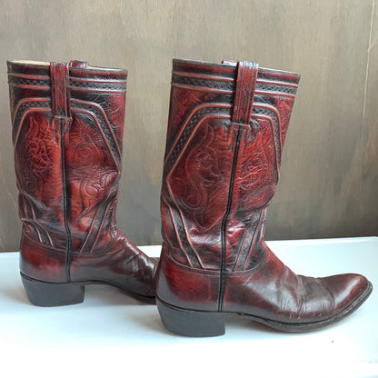 Lucchese Burgundy Western Boot