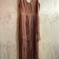 Brown Suede-like Boho Fringe Dress