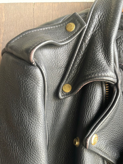 Branded Garments Black Leather Biker Jacket with Lining