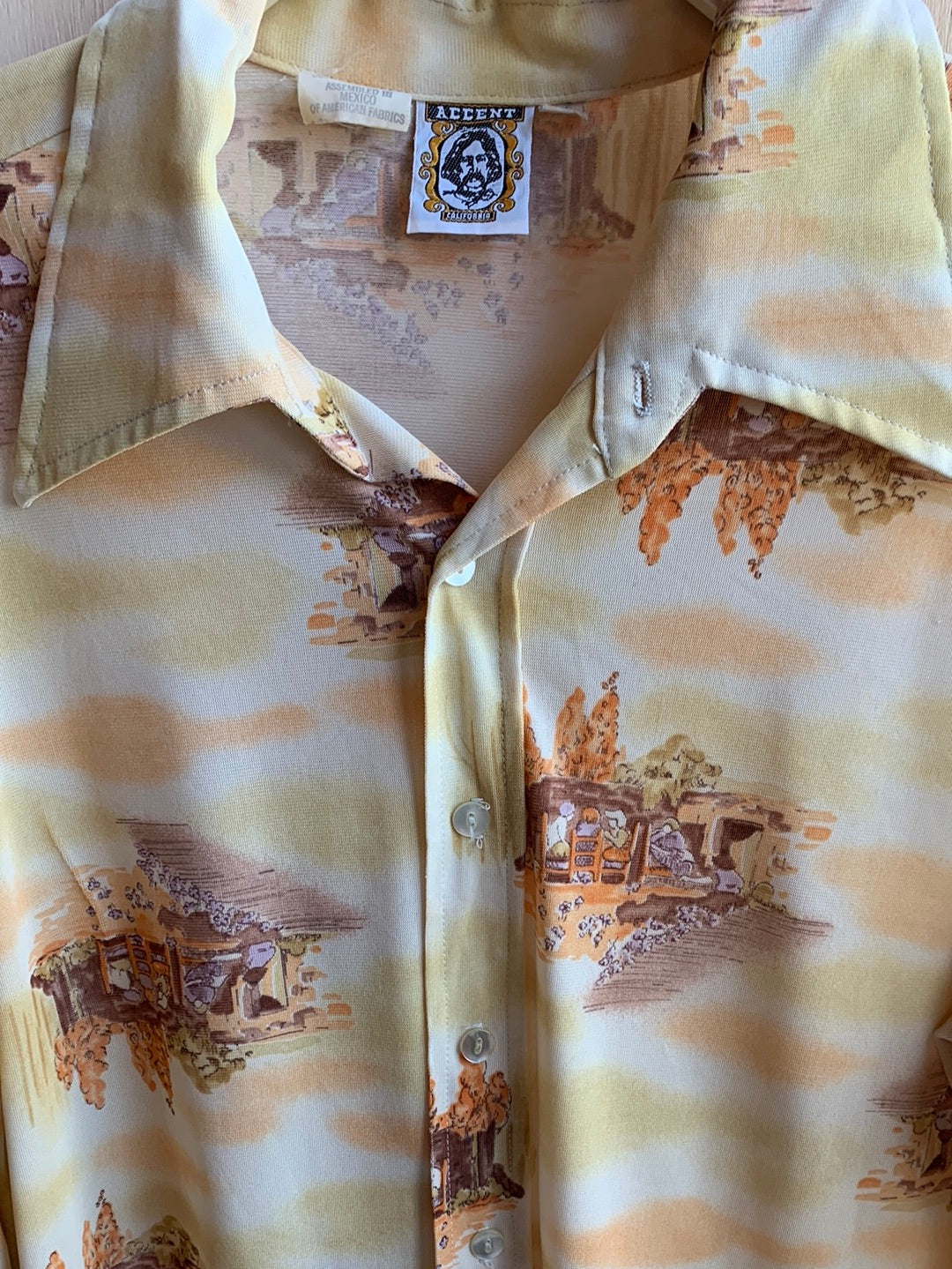 Accent 1970s Button Up