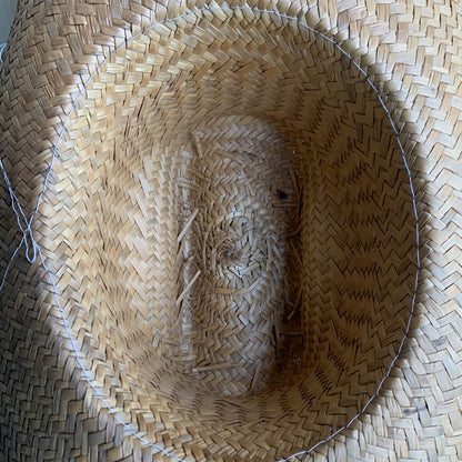 Straw Hat with Green Tie