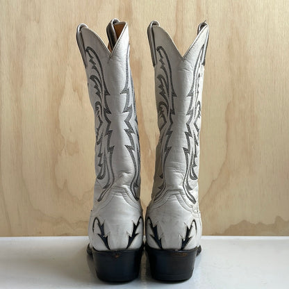 Tony Lama White Boots with Black Details
