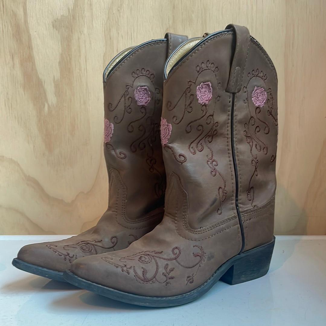 Kid’s Cowboy Boots with Pink embroidery