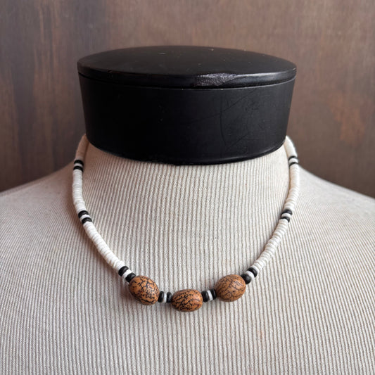 Seed and White Heishi Bead Necklace