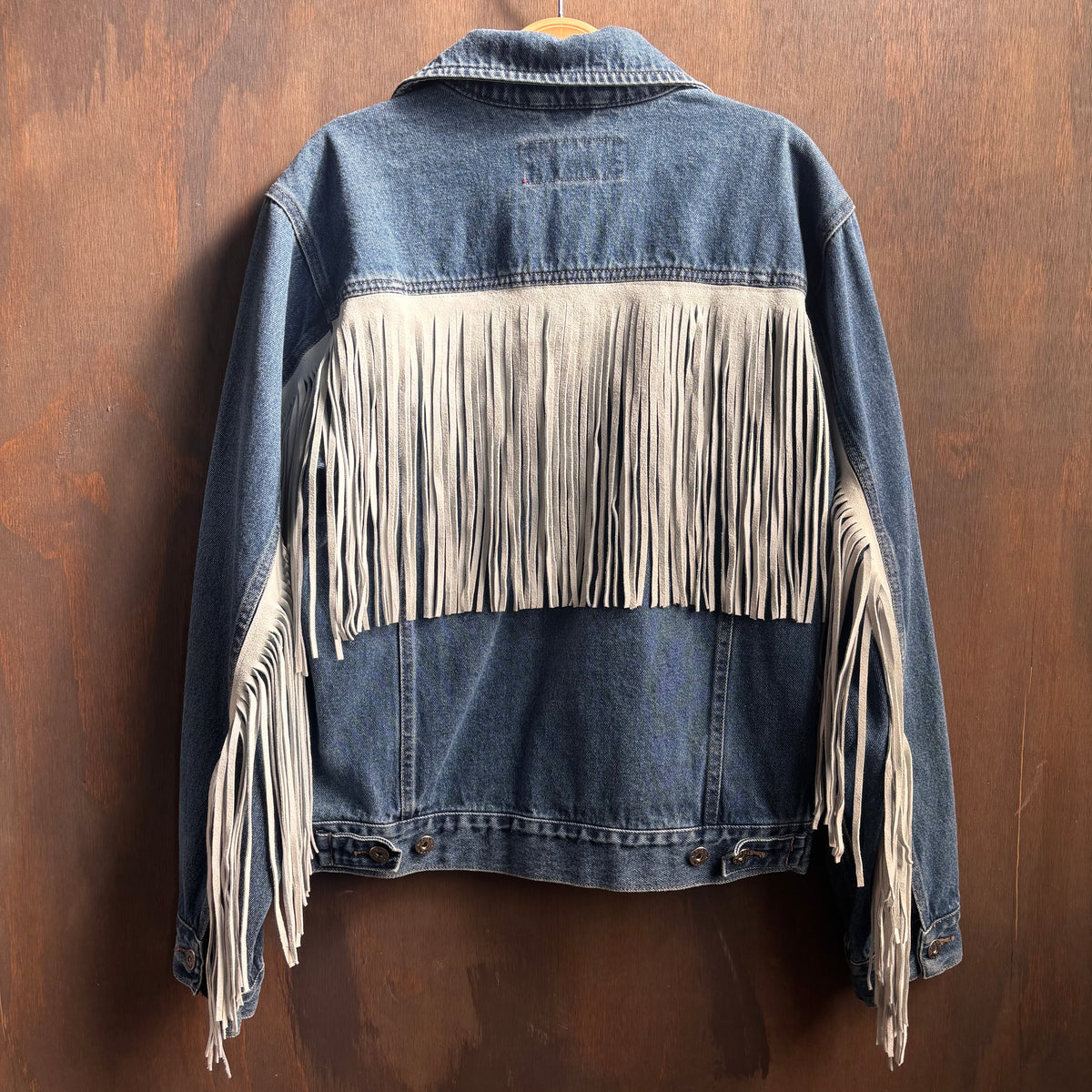 Out of the Blue Vintage Fringed Denim Jacket