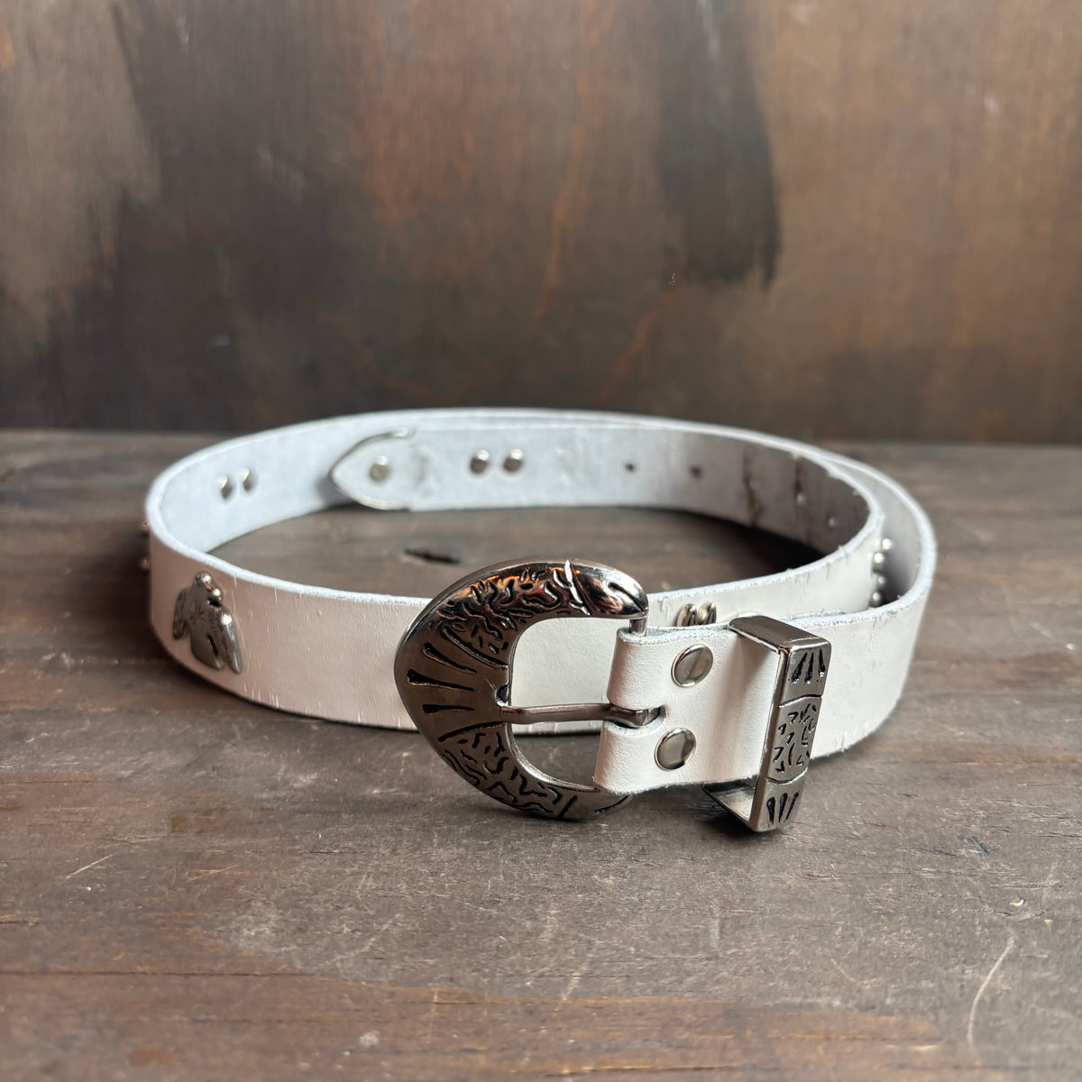Vintage White Embellished Southwestern Belt
