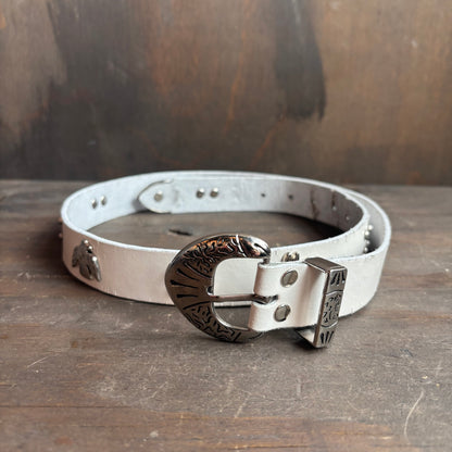 Vintage White Embellished Southwestern Belt