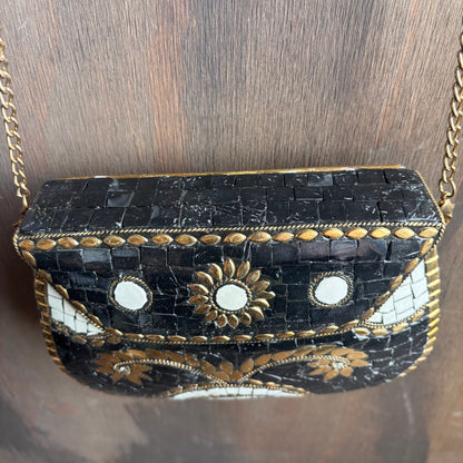 Black and Gold Vintage Style Chain Purse