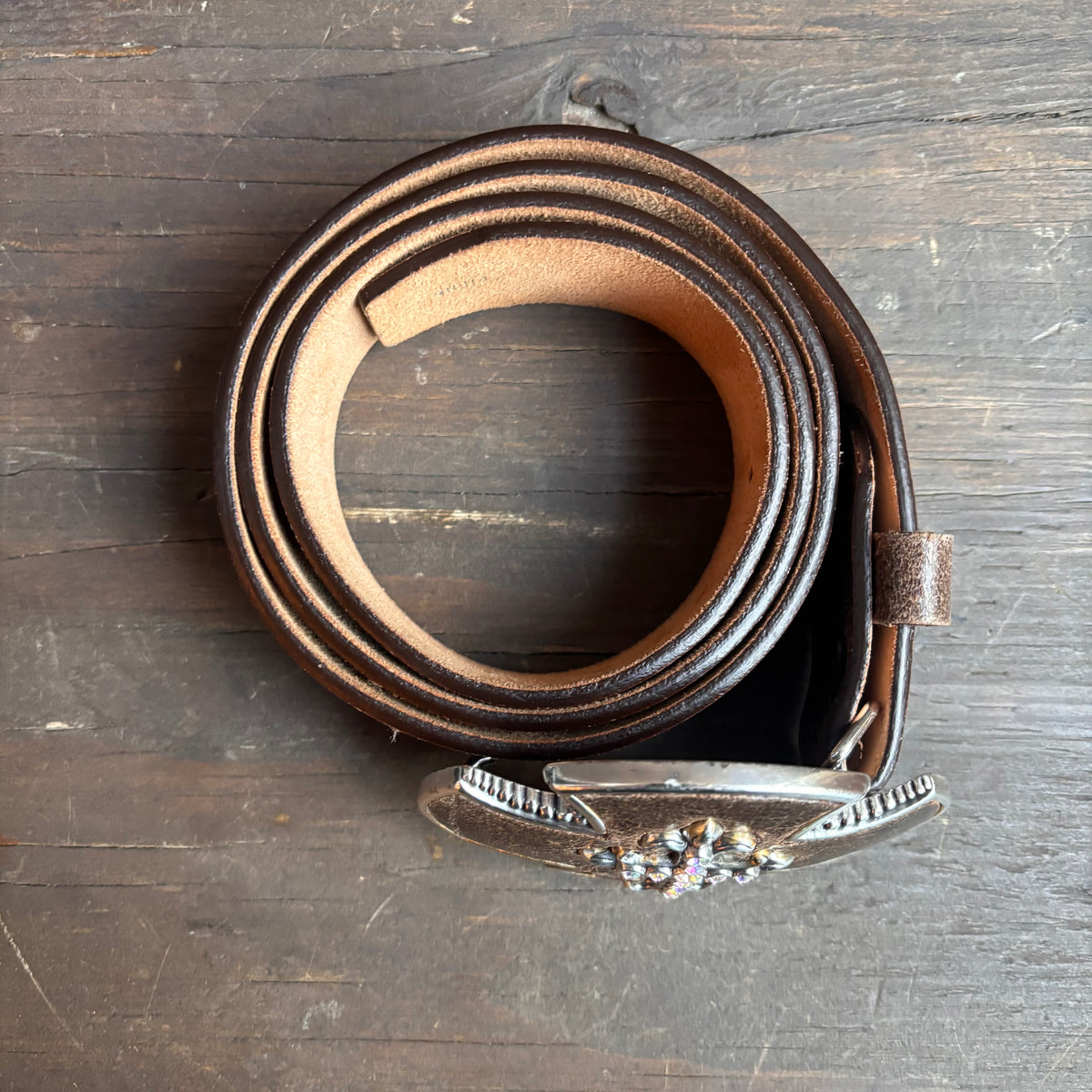 Justin Cross Embellished Leather Belt