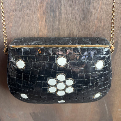 Black and Gold Vintage Style Chain Purse