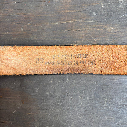Vintage Black Stamped Leather Belt
