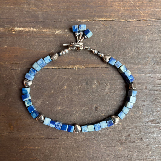 Blue Stone Heart Bracelet