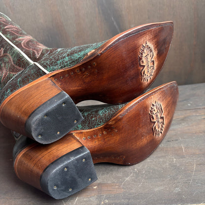 Toro Sentado Brown-Green Leather Boots