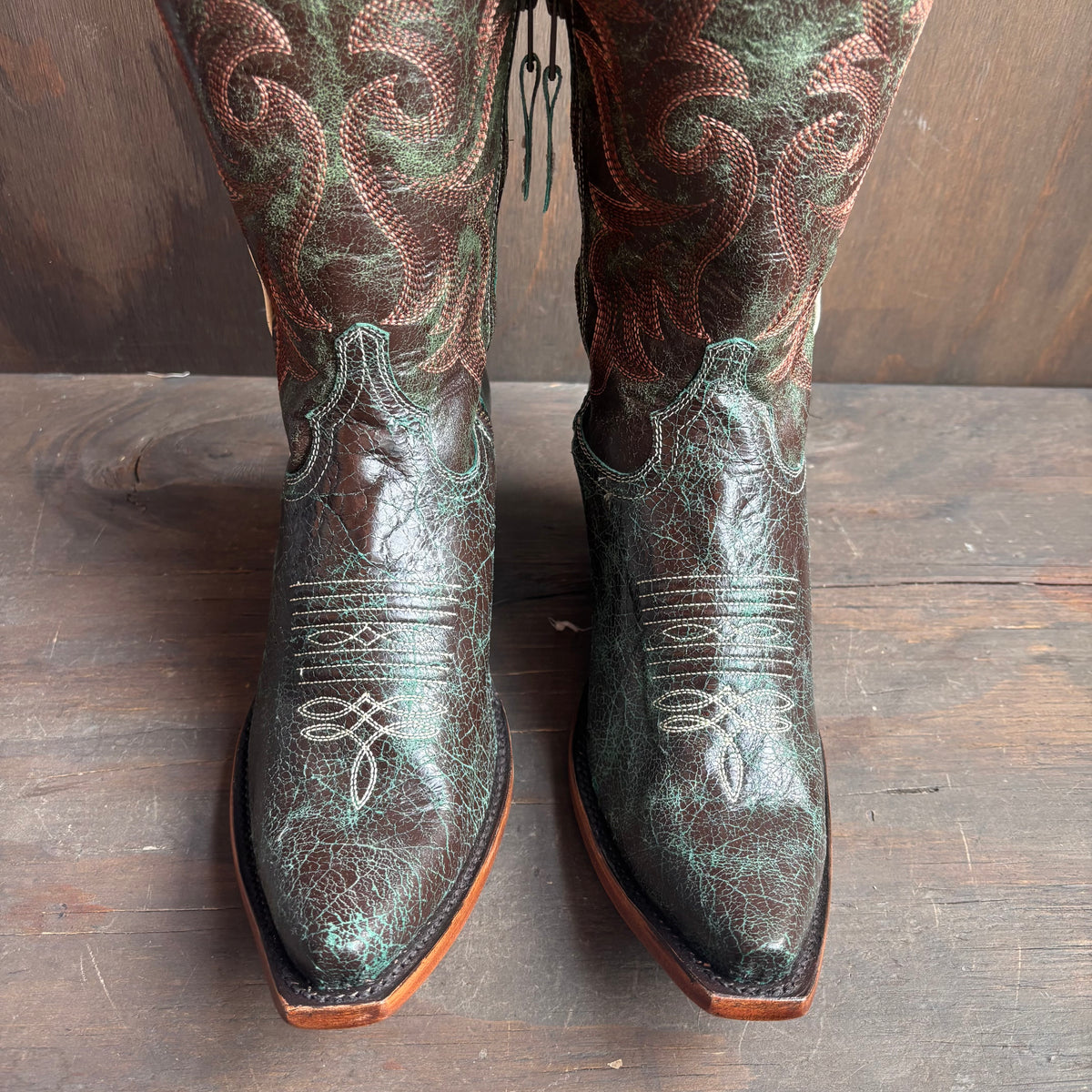 Toro Sentado Brown-Green Leather Boots