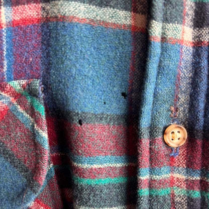 Pendleton Blue Plaid Wool Button Up