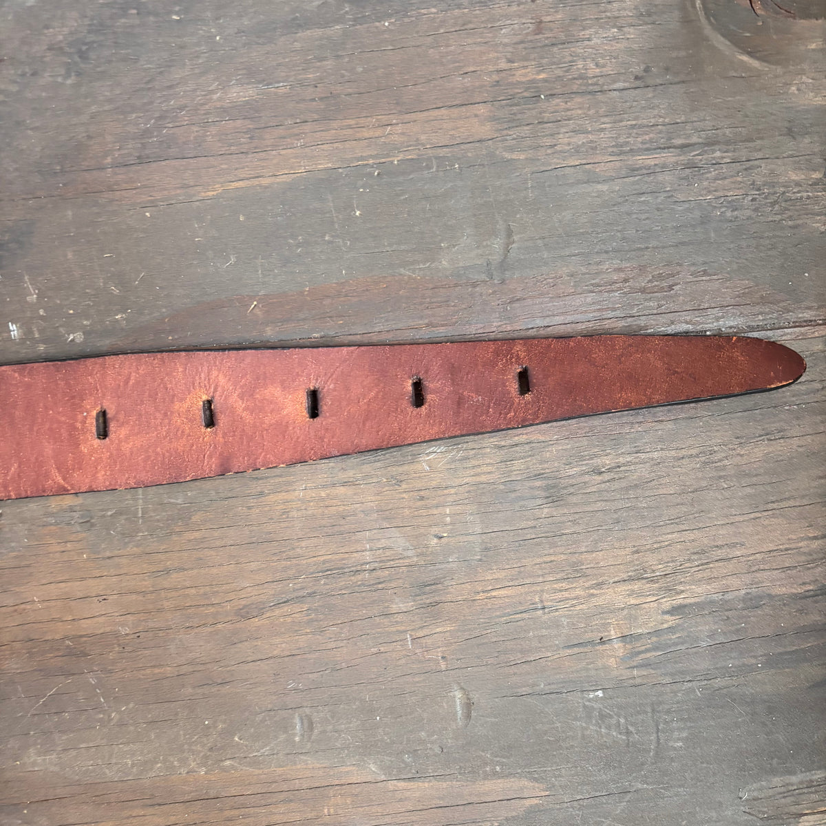 Vintage Brown Leather and Metal Belt