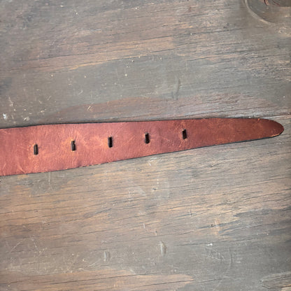 Vintage Brown Leather and Metal Belt