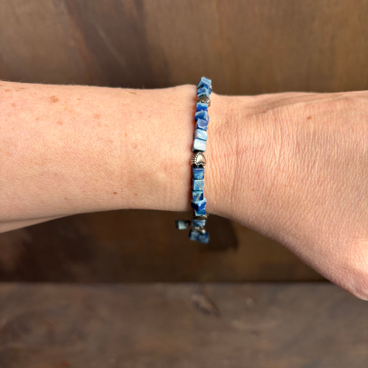 Blue Stone Heart Bracelet