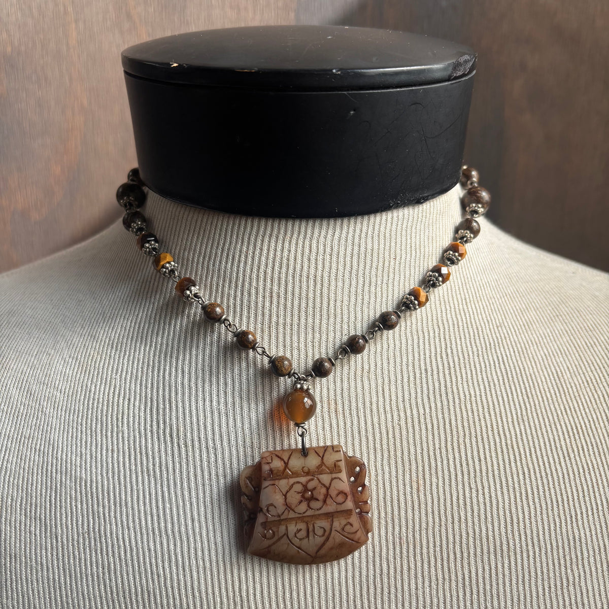 Etched Stone Necklace