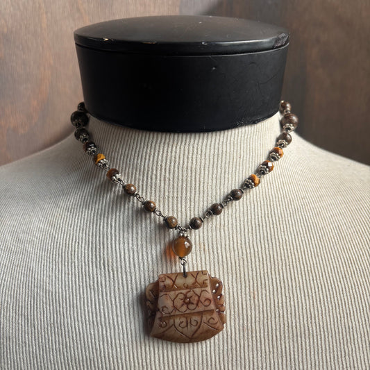 Etched Stone Necklace