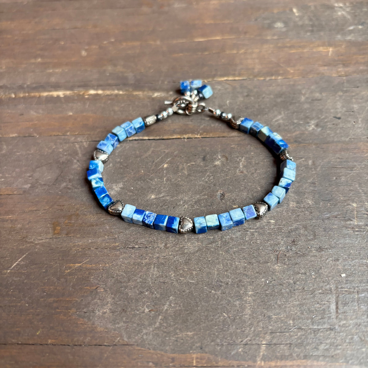 Blue Stone Heart Bracelet