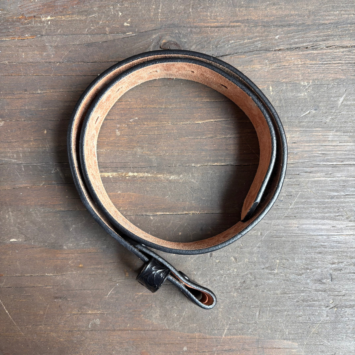 Tony Lama Tooled Black Leather Belt