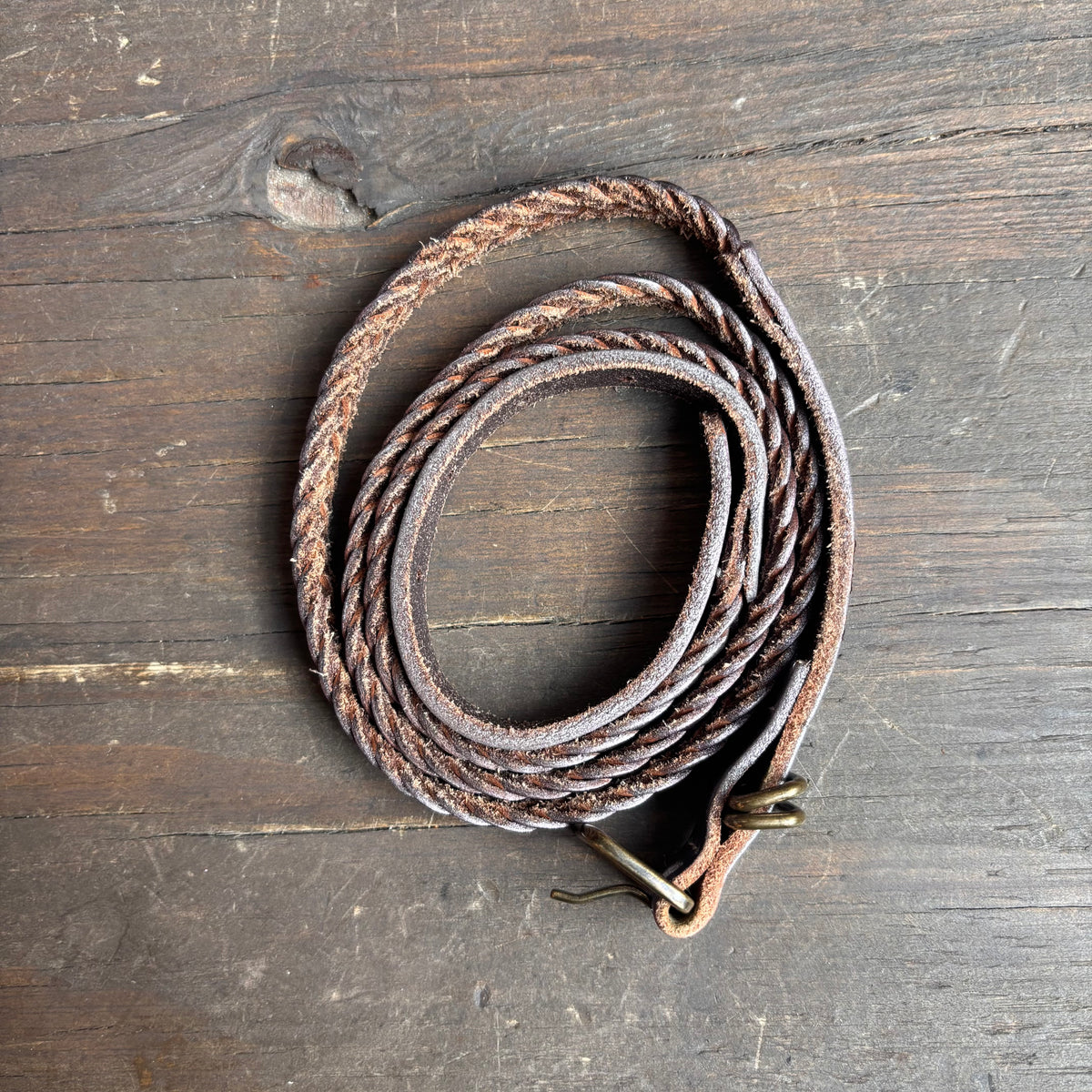 Vintage Metallic Purple Braided Leather Belt