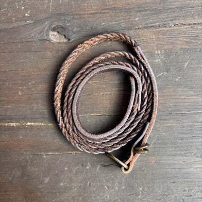 Vintage Metallic Purple Braided Leather Belt