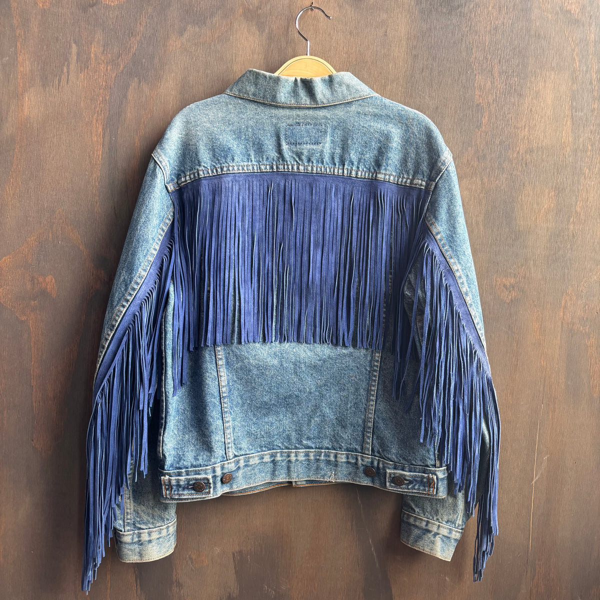 Out of the Blue Vintage Fringed Denim Jacket
