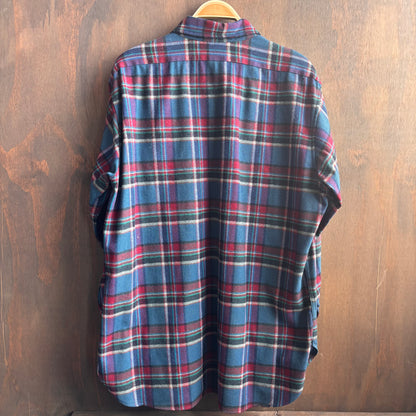 Pendleton Blue Plaid Wool Button Up