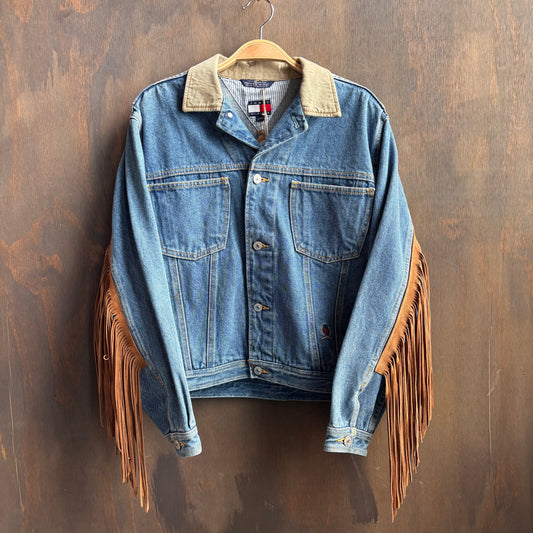 Out of the Blue Vintage Tommy Hilfiger Fringed Denim Jacket