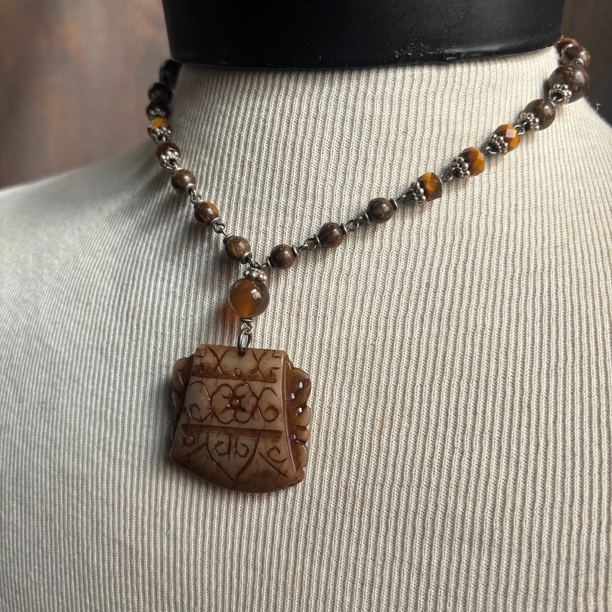 Etched Stone Necklace